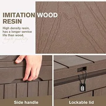 Stylish 31 Gallon Waterproof Deck Box for Outdoor Storage