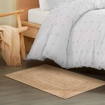 Jute Braided Rug for Kitchen Entryway - 2'x3' Natural