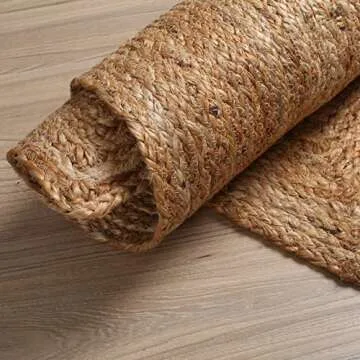 Jute Braided Rug for Kitchen Entryway - 2'x3' Natural