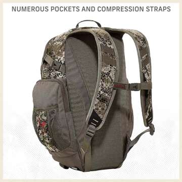 Badlands Pursuit Camouflage Hunting Day Pack - Bow and Rifle Compatible, Approach