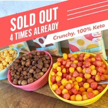 Schoolyard Snacks 12 Pack Keto Cereal Low Carb Sugar Free Cereal (Peanut Butter) - 15g High Protein Cereal Low Carb Low Sugar Keto Breakfast & Snack - Healthy Low Calorie Gluten & Grain Free Cereal