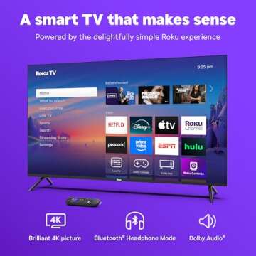 Roku Smart TV 2025: 50-Inch 4K HDR Television