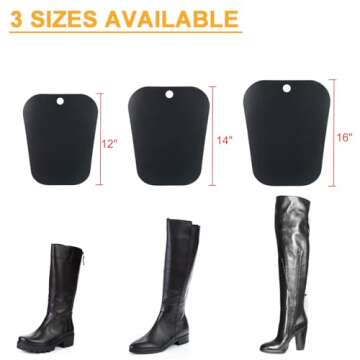 Homend Boot Shaper Form Inserts – 5 Pairs, 16" Height, Black