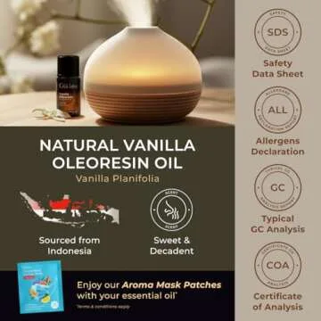 Gya Labs Vanilla Essential Oil for Skin - Vanilla Oleoresin Essential Oil - Vanilla Essential Oil for Diffuser & Candle Making Scent - Long Lasting Vanilla Oil Perfume (0.34 fl oz)