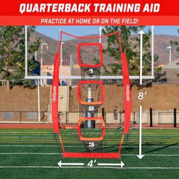 GoSports Ultimate 8 x 4 ft Football Throwing Target Net - Precision Training Aid for Quarterbacks
