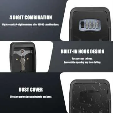 Secure Key Lock Box with Code - Waterproof & Durable