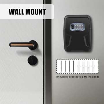 Lock Box,Key Lock Box with Code,Large Lock Box for House Key Portable Lock box for Keys,4 Digit Combination Key Safe Storage,Waterproof Key Lock Box Wall Mounted for Outdoor Home Garage Office Garden