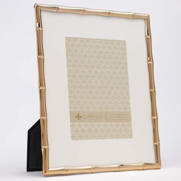 Gold Bamboo Metal Picture Frame with Mat 8x10 5x7