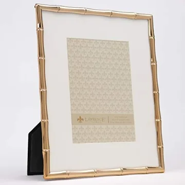 Gold Bamboo Metal Picture Frame with Mat 8x10 5x7