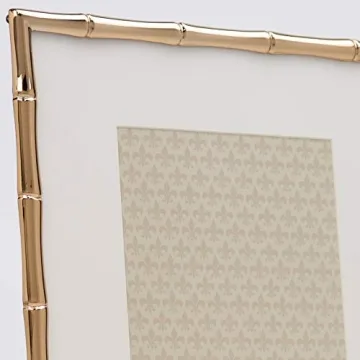 Gold Bamboo Metal Picture Frame with Mat 8x10 5x7
