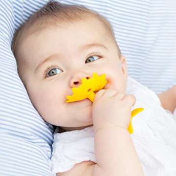 Innobaby Original Teethin Smart EZ Grip Star Teether and Sensory Toy for Babies and Toddlers. BPA Free Teether Yellow