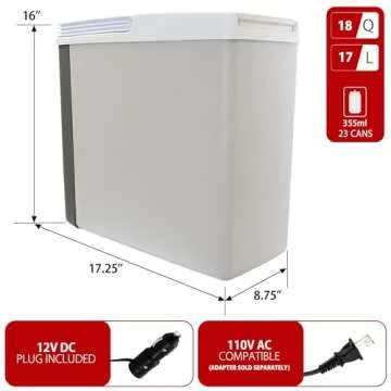 Koolatron 12V Electric Car Cooler/Warmer 17L (18 qt) - Portable Thermoelectric Fridge for Camping Travel Road Trips and Picnics - Lightweight Soft-Sided and Compact