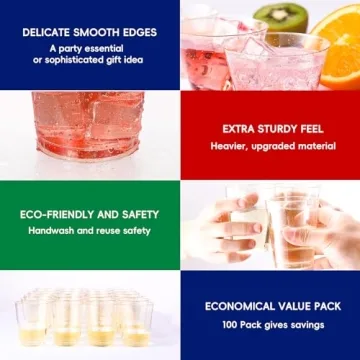 Jolly Chef 100 Pack Gold Plastic Cups - Elegant Party Tumblers