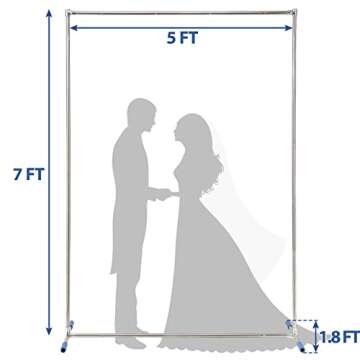 Wedding Arch, 7x5FT Arch for Wedding Ceremony with Support Feet Base, Square Metal Stand Frame for W...