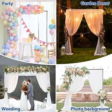 Wedding Arch, 7x5FT Arch for Wedding Ceremony with Support Feet Base, Square Metal Stand Frame for Wedding, Party, Bridal, Garden, Outdoor, Rectangle Archway for Balloon Decoration