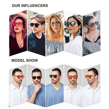 SOJOS Retro Polarized Double Bridge Sunglasses for Men Women Mirrored Lens SJ1051 with Gold Frame/Gold Mirrored Lens