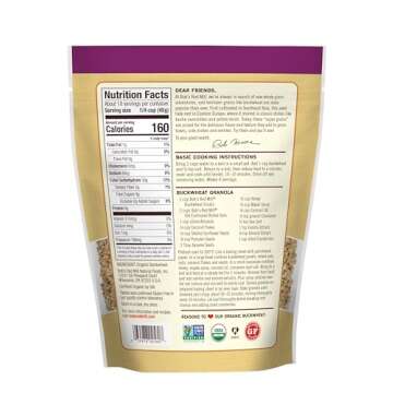 Bob's Red Mill Organic Gluten Free Buckwheat Groats, 16 oz (Pack of 1) - Organic, Gluten Free, Non-G...