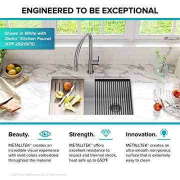 KRAUS Bellucci Undermount Workstation Sink in Metallic Black