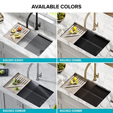 KRAUS Bellucci Undermount Workstation Sink in Metallic Black