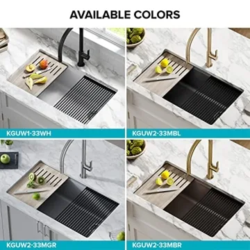 KRAUS Bellucci Undermount Workstation Sink in Metallic Black