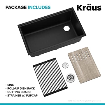 KRAUS Bellucci Undermount Workstation Sink in Metallic Black