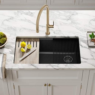 KRAUS Bellucci Undermount Workstation Sink in Metallic Black