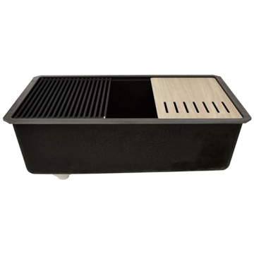 KRAUS Bellucci Undermount Workstation Sink in Metallic Black