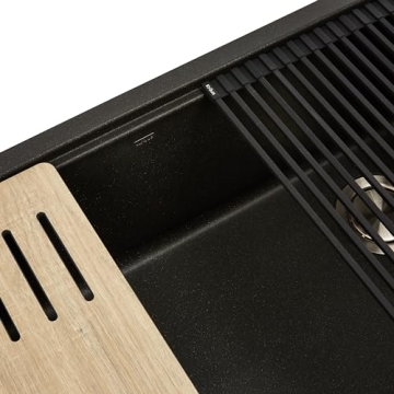 KRAUS Bellucci Undermount Workstation Sink in Metallic Black