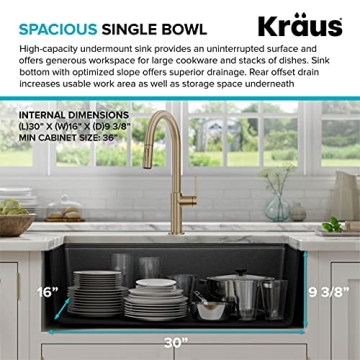 KRAUS Bellucci Undermount Workstation Sink in Metallic Black
