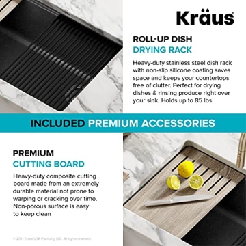 KRAUS Bellucci Undermount Workstation Sink in Metallic Black