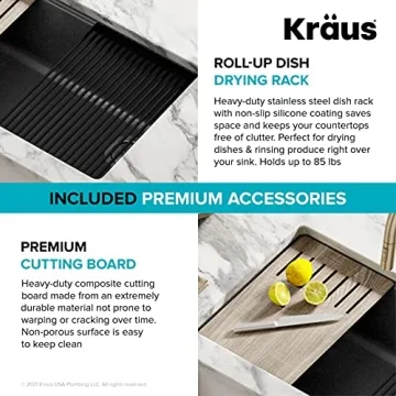 KRAUS Bellucci Undermount Workstation Sink in Metallic Black