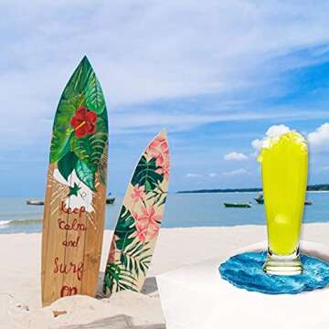 ingsi Resin Molds-10 Pcs Geode Resin Glossy Coaster Molds for Resin Casting-Druzy Silicone-Agate Slice Coasters-Cup Mats for Home Decoration