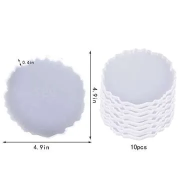 ingsi Resin Coaster Molds - 10 Pcs DIY Craft Set