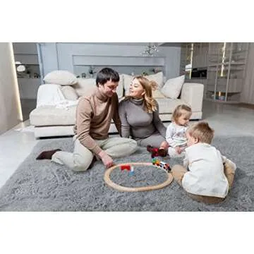 LOCHAS Ultra Soft Indoor Modern Area Rugs Fluffy Living Room Carpets for Children Bedroom Home Decor Nursery Rug 6x9 Feet, Gray