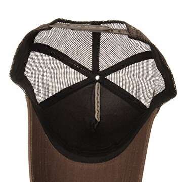 WITHMOONS Meshed Baseball Cap Skull Rhinestones Trucker Hat KR1751 (Brown)