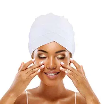 Geyoga 4 Pcs Cotton Turbans for Women Chemo Headwear Cancer Patient Hats Stretchy Turban Headwrap Soft Pleated Sleep Cap(Mint Green, Khaki, White, Light Pink)