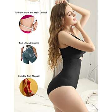 iloveSIA Women's High-Waisted Compression Thong Shapewear - 3-Pack for C-Section & Postpartum