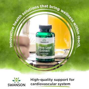 Swanson Olive Leaf Extract Capsules with 20% Oleuropein - Immune and Cardiovascular Support (120 Cap...