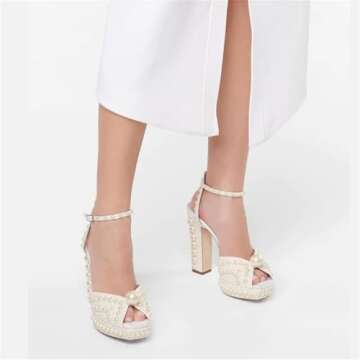 Elegant Goolita Pearl Platform Heels for Weddings & Events