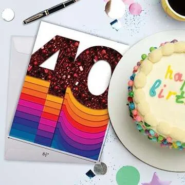 40th Happy Birthday Jumbo Card for Milestone Celebrations