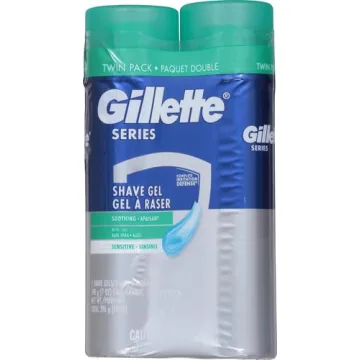 Gillette 3X Action Sensitive Shave Gel Twin Pack