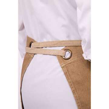 Chef Works Unisex Austin Half Bistro Apron, Natural, One Size