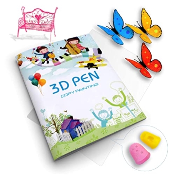 SONGTIY 3D Printing Drawing Book: 40 Patterns & Clear Plate for Kids