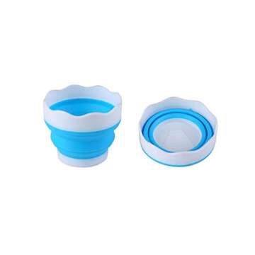 MEEDEN Portable Paint Brush Washer with Brush Holder, Blue Reusable Water Cup for Watercolor Acrylic Oil Painting, Premium Art Supplies