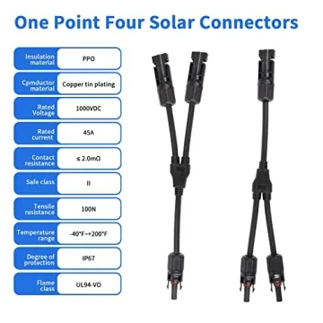 Vemote Waterproof Solar Panel Y Branch Cable 10AWG