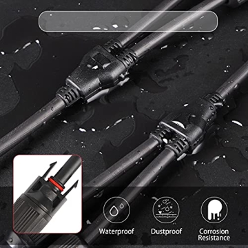 Vemote Waterproof Solar Panel Y Branch Cable 10AWG