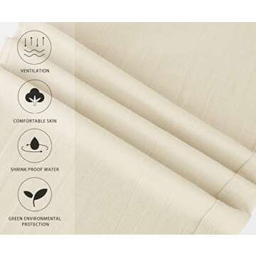 PASLTER Mens Casual Linen Pants Loose Fit Straight-Legs Elastic Drawstring Waist Summer Beach Yoga Long Pants A-Beige