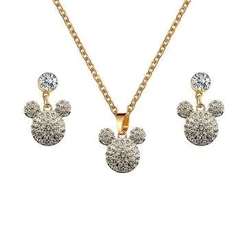 sailorsunny 16-Pcs Crystal Jewelry Making Charms Silver Pendant Charm For Women Making Jewelry Crafts Rhinestone Charms (Mouse)