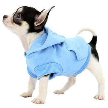 LOPHIPETS Dog Cotton Hoodies Sweatshirts for Small Dogs Chihuahua Puppy Clothes Cold Weather Coat-Ca...