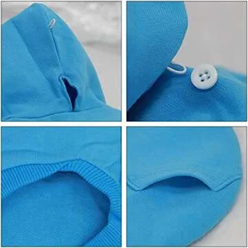 LOPHIPETS Dog Cotton Hoodies Sweatshirts for Small Dogs Chihuahua Puppy Clothes Cold Weather Coat-Cambridge Blue/XS